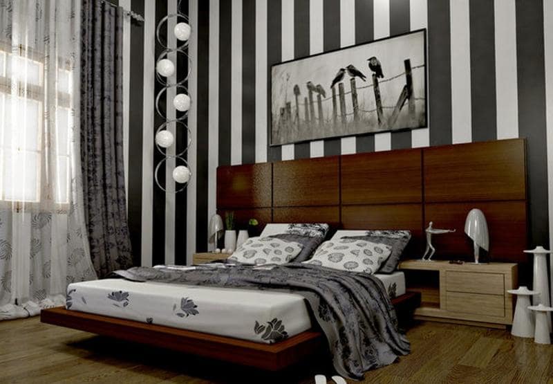 Black and white walls for bedroom