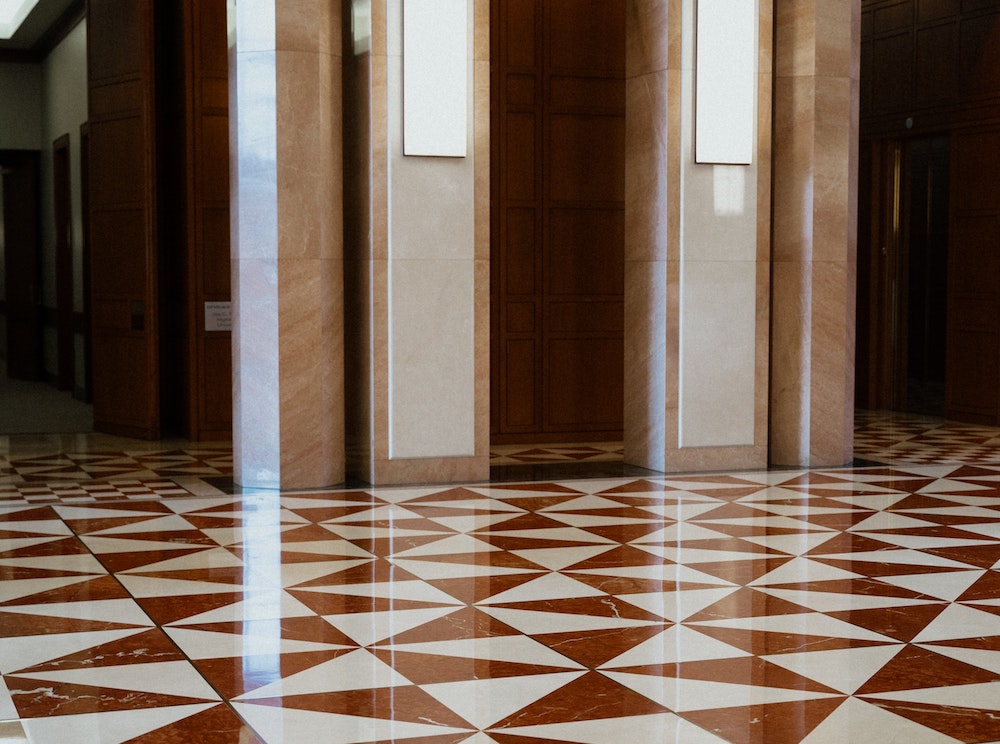 polished tiled floor