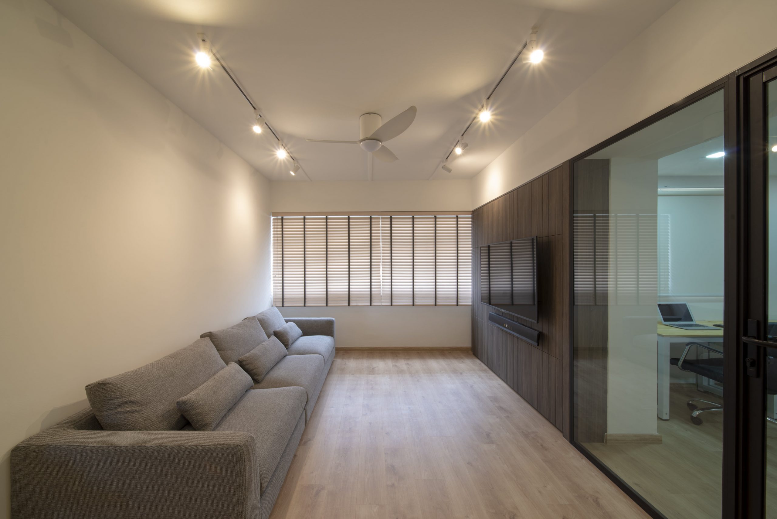 5-room HDB interior design, living room, living area, Scandinavian interior design